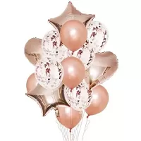 Balónový buket rose gold - 14 ks