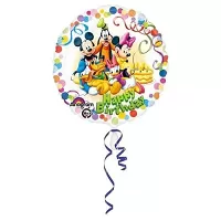 Fóliový balónik Mickeyho kamaráti Happy Birthday 43 cm