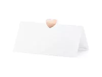 Menovky k svadobnému stolu s rose gold srdiečkom 10 ks