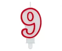 Sviečka narodeninová číslica červená 9