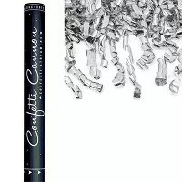 Vystreľovacie konfety - strieborné serpentíny 60 cm