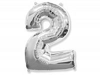 Číslica 2 strieborná - 82cm