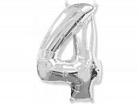 Číslica 4 strieborná - 82cm