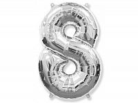Číslica 8 strieborná - 82cm