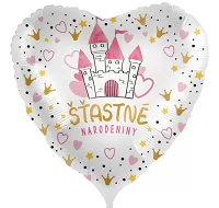 Fóliový balónik - Princess - Šťastné narodeniny SK
