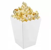 Biele krabice na popcorn - 6 ks