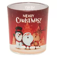 Sklenená dekoračná vianočná sviečka - Merry Christmas