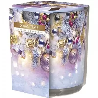 Sklenená dekoračná vianočná sviečka - Vianoce