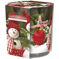 Sklenená dekoračná vianočná sviečka - Veselé Vianoce