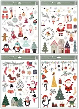 Dekorácia na okno vianočné motívy 30 x 42 cm