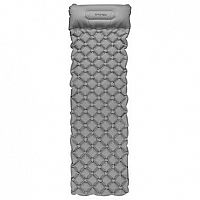 Spokey AIR BED PILLOW Nafukovací matrac s vankúšikom, 190 x 60 x 6 cm, R-Value 2.5, sivá