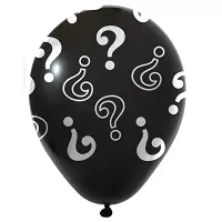 Latexový balónik čierny s otáznikmi 30cm
