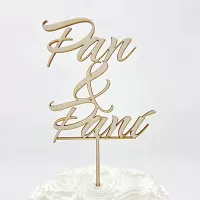 Drevený zápich na tortu Pán a Pani