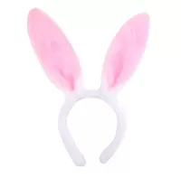 Čelenka králičie uši - bielo-ružová