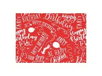 Baliaci papier červený s narodeninovými nápismi