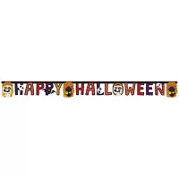 Party nápis papierový Happy Halloween - farebný 180 cm