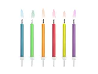 Tortové sviečky - farebný plameň 6 ks