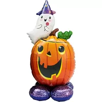 AirLoonz - stojaci obrí balónik Halloween Tekvica 139 cm