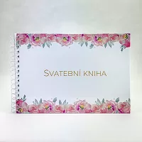 Svadobná kniha hostí - ružové kvety