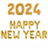 Sada balónikov Happy New Year - zlatá