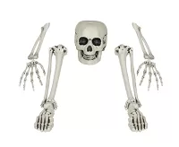 Halloween dekorácie kostra – lebka, ruky a nohy