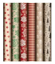 Baliaci papier Vianoce - mix kraft 500 x 70 cm
