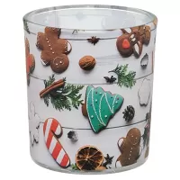 Sklenená dekoračná vianočná sviečka - Sviatočný čas