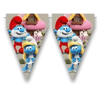 Vlajočková girlanda Šmolkovia 3m