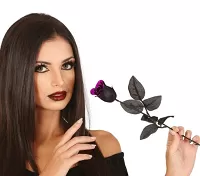 Čierna ruža s ružovými trblietkami