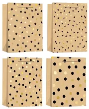 Darčeková taška kraft so zlatými detailmi