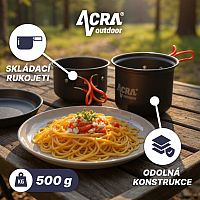 Acra C23 camping set riadu vrátane plynového variča pre 1-2 osoby