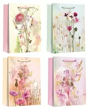 Darčeková taška veľká Kvety so zlatými detailmi