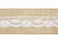 Juta s čipkou úzka 275 x 15 cm