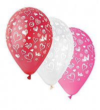 Latexový balónik s potlačou Srdiečka 2