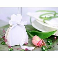Darčekové svadobné krabičky biele Bride - 10 ks