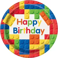 Papierové taniere Stavebnice Lego Happy Birthday 23 cm - 8 ks