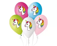 Latexové balóniky Jednorožec - farebná potlač 5 ks