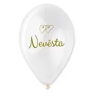 Latexový balónik Nevesta a srdiečka 30 cm
