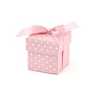 Darčekové krabičky s bodkami ružové - 10 ks