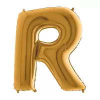 Fóliové písmeno R zlaté 102 cm