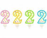 Tortová sviečka číslo 2 s bodkami