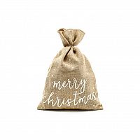 Vianočné jutové vrecúško Merry Christmas