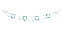 Girlanda s fotorámikmi 1. narodeniny modré