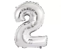 Fóliová číslica 2 strieborná - 35 cm