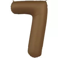 Fóliová číslica - saténová hnedá 7 - 86 cm