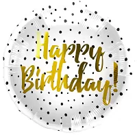 Fóliový balónik čierne bodky - Happy Birthday 45 cm