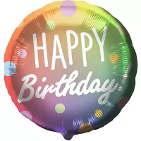 Fóliový balónik farebné ombre - Happy Birthday 45 cm