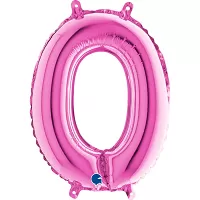 Fóliová číslica 0 ružová - 35 cm