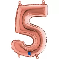 Fóliová číslica 5 rosegold - 35 cm