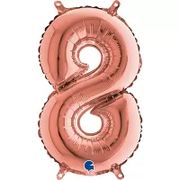 Fóliová číslica 8 rosegold - 35 cm